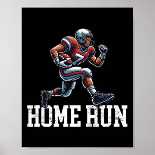Home Run Lustige Baseball Football Mash-up Poster