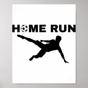 Home Run Soccer Ll Lustiges Sport-Mashup Wortwitz Poster