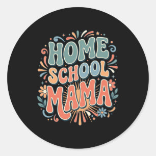 Home School Mama Boho Regenbogen Mit Herz Runder Aufkleber