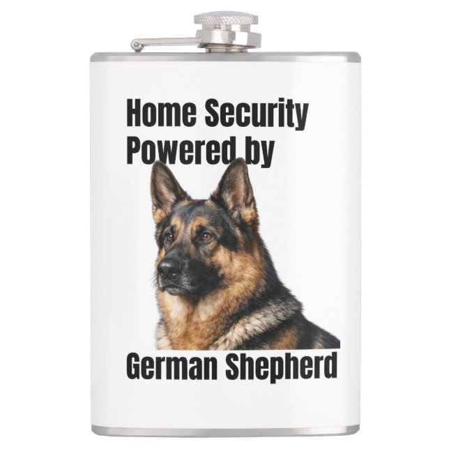 Home Security Powered by German Shepherd Flachmann (Vorderseite)