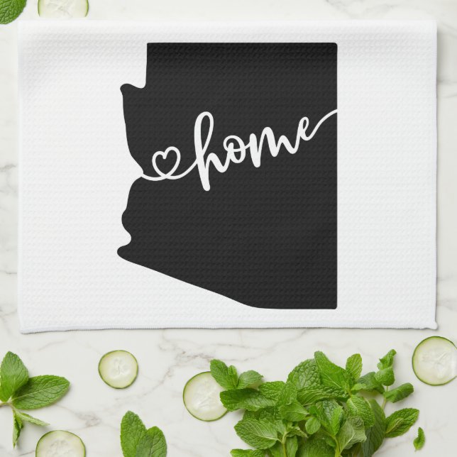 Home State Outline Heart Arizona Serviette de cuis (Plié)