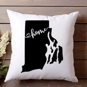 Home State Umriss Herz Rhode Island Kissen