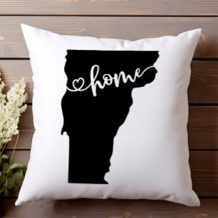 Home State Umriss Herz Vermont Kissen