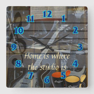 Home Studio Clock Quadratische Wanduhr