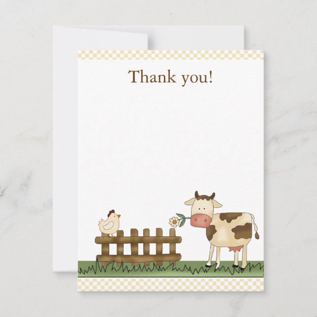 Home Sweet Farm Cow Carte de remerciements 4,25 x  (Devant)