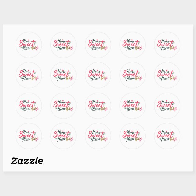 Home Sweet Home Classic Round Sticker (Feuille)