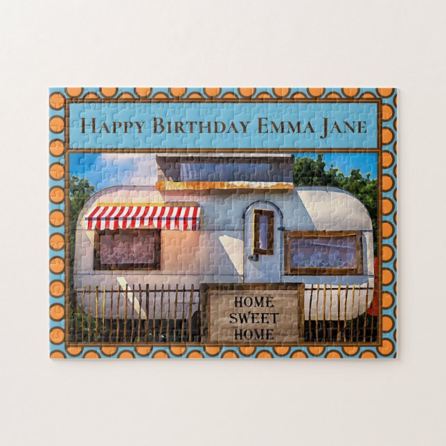 Home Sweet Home Cute Vintage Camper Trailer (Horizontal)