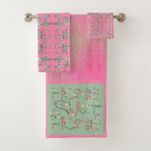"Home Sweet Home" Ensemble de serviettes de bain r