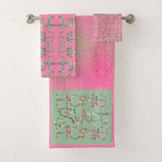 "Home Sweet Home" Ensemble de serviettes de bain r (En situation)