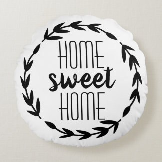 Home Sweet Home Farmhouse Pillow Rundes Kissen