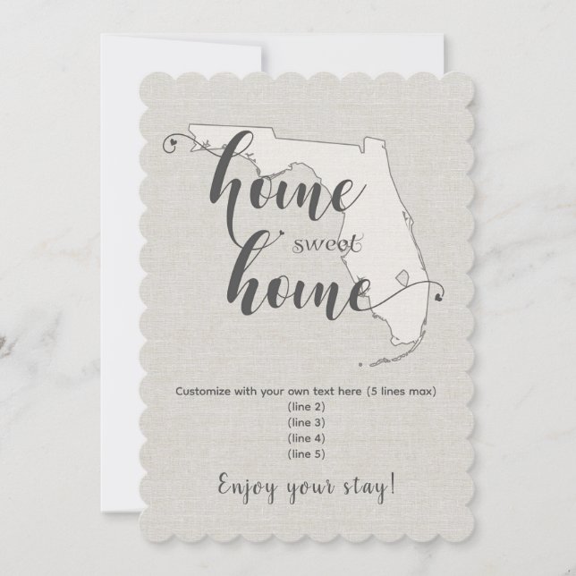 Home Sweet Home Florida Custom Einladung (Vorderseite)
