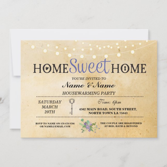 Home Sweet Home Houseréchauffe Party Invitation cl (Devant)
