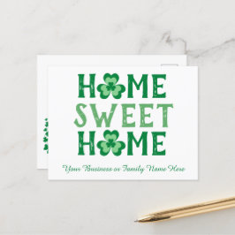 Home Sweet Home Irlandais Shamrock Clover Carte po
