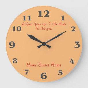 Home Sweet Home pour une horloge ronde à grand mur