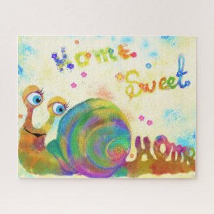Home Sweet Home Puzzle avec un escargot heureux