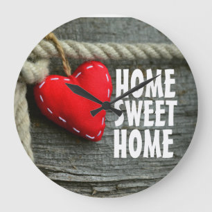 HOME SWEET HOME RUSTIC Wall Clock Große Wanduhr
