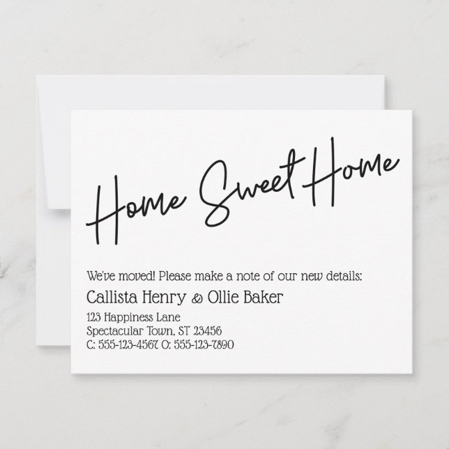 Home Sweet Home Simple Moving Faire-part (Devant)