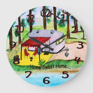 home sweet home wall clock große wanduhr