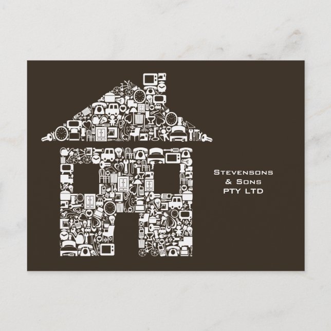 Home Zuhause Business Werbekarte Marketing Card Postkarte (Vorderseite)
