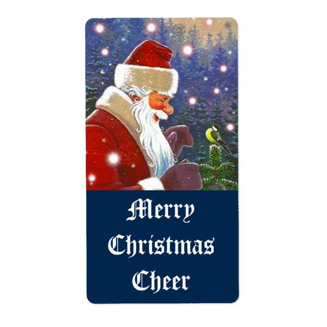 Homebrewing Beer Wine Holiday Santa Cheer Labels (Vorne)