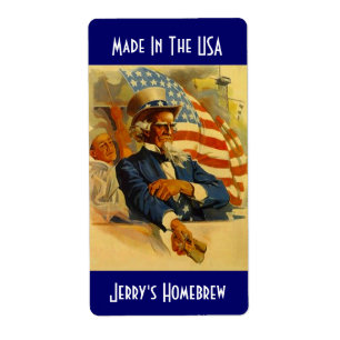 Homebrewing Bier beschriftet Uncle Sam Hergestellt