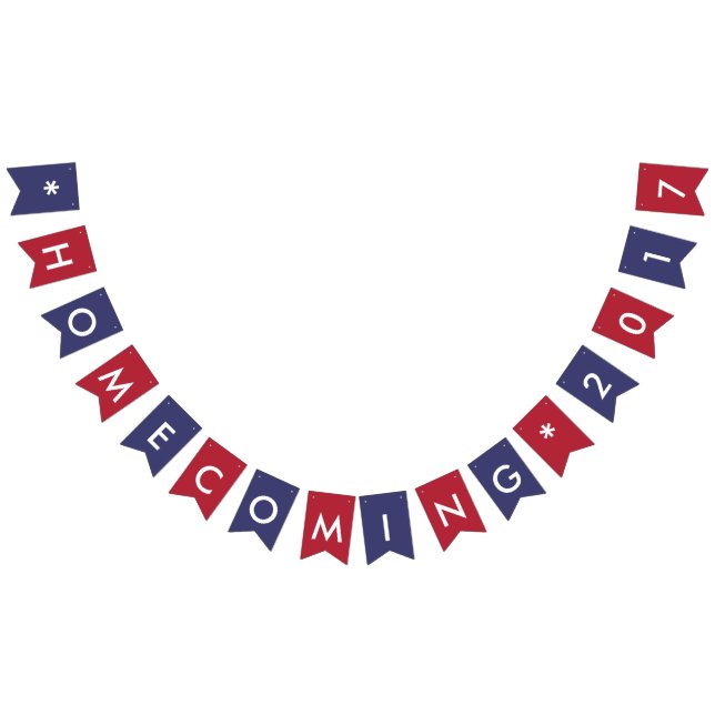 Homecoming 2017 American Flag Colors Typografy Wimpelkette (Alle)