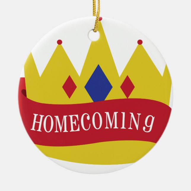 Homecoming Crown Ribbon Keramik Ornament (Vorne)