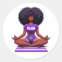 Homegirl Meditat Runder Aufkleber