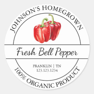 Homegrown Garden Fresh Bio Bell Pappel Label Runder Aufkleber