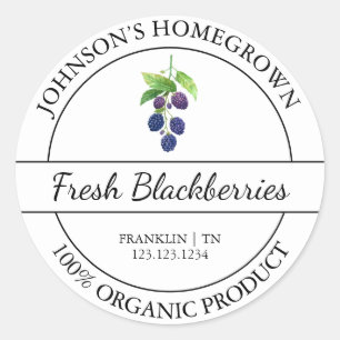 Homegrown Garden Frische Bio BlackBerry Runder Aufkleber