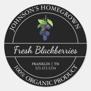 Homegrown Garden Frische Bio BlackBerry Runder Aufkleber