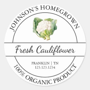 Homegrown Garden Frische Bio Blumenbezeichnungen Runder Aufkleber