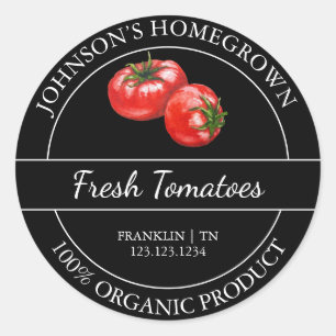 Homegrown Garden Frische Bio Tomatenmarke Runder Aufkleber