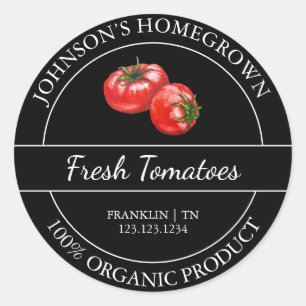 Homegrown Garden Frische Bio Tomatenmarke Runder Aufkleber
