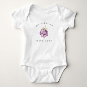 Homegrown mit Liebe   BlackBerry-FruchtWatercolor Baby Strampler