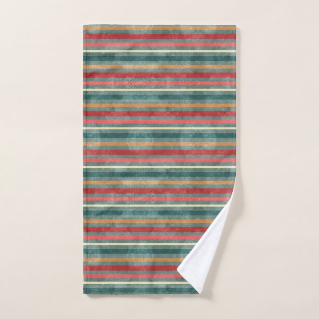 Homely Stripes Wasserfarbiges geometrisches Muster Handtuch (Handtuch)