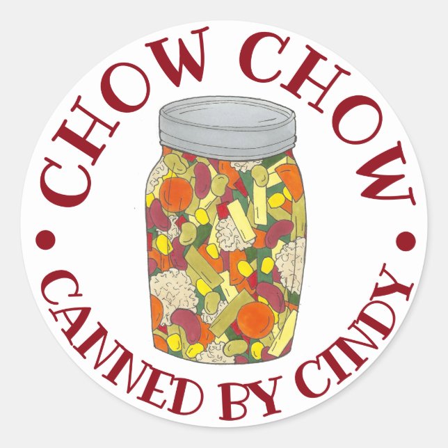 Homemade Amish PA Niederländische Chow Chow Chow v Runder Aufkleber (Vorderseite)