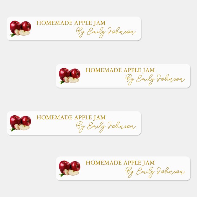 Homemade Apple Jam Thin Label Etiketten (Gruppe)