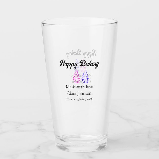 Homemade bakery add your text name custom  glas (Vorderseite)