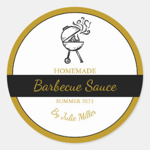 Homemade Barbecue Sauce GRILLEN Label Runder Aufkleber