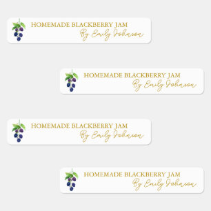 Homemade BlackBerry Jam Thin Label Etiketten