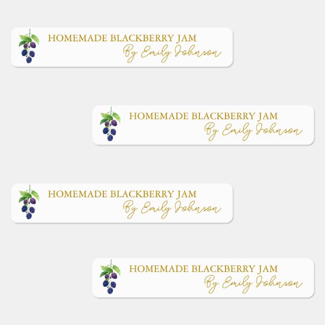 Homemade BlackBerry Jam Thin Label Etiketten (Gruppe)