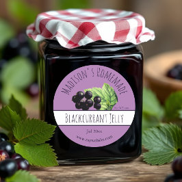 Homemade Blackcurrant Jelly Jar Labels Runder Aufkleber