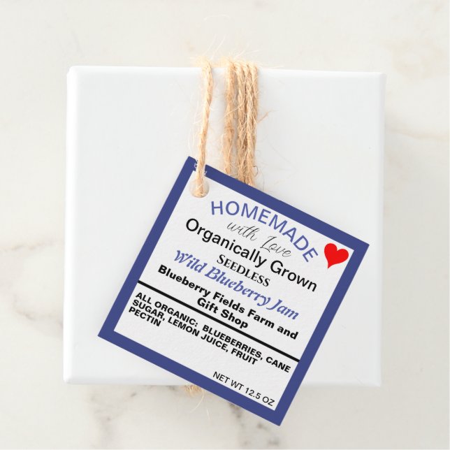 Homemade Blueberry Jam QR Code Geschenkanhänger (Beispiel)