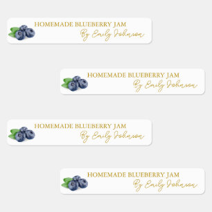 Homemade Blueberry Jam Thin Label Etiketten