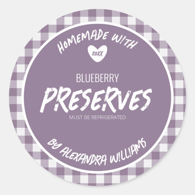Homemade Blueberry Preserve Runder Aufkleber (Vorderseite)