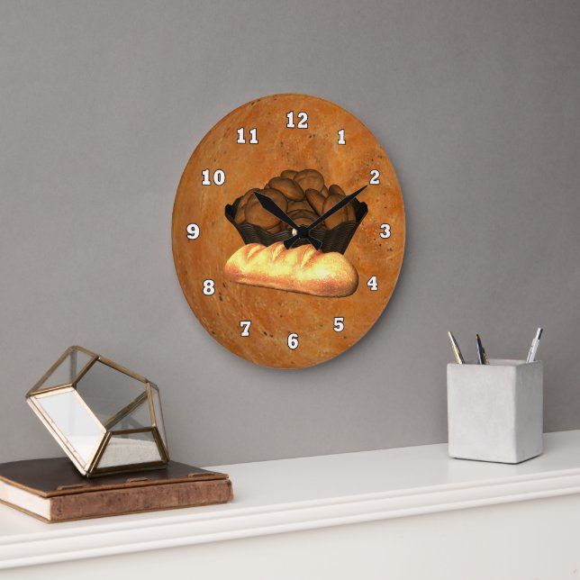 Homemade Bread Kitchen wall clock Große Wanduhr (Büro)