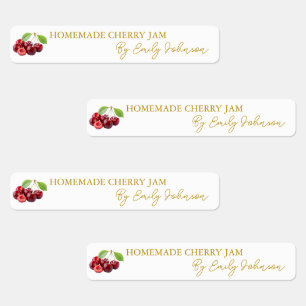 Homemade Cherry Jam Thin Label Etiketten