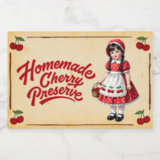 Homemade Cherry Preserve - Vintag Lebensmitteletikett