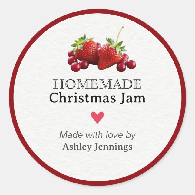 Homemade Christmas Jam Label | Custom Sticker (Devant)